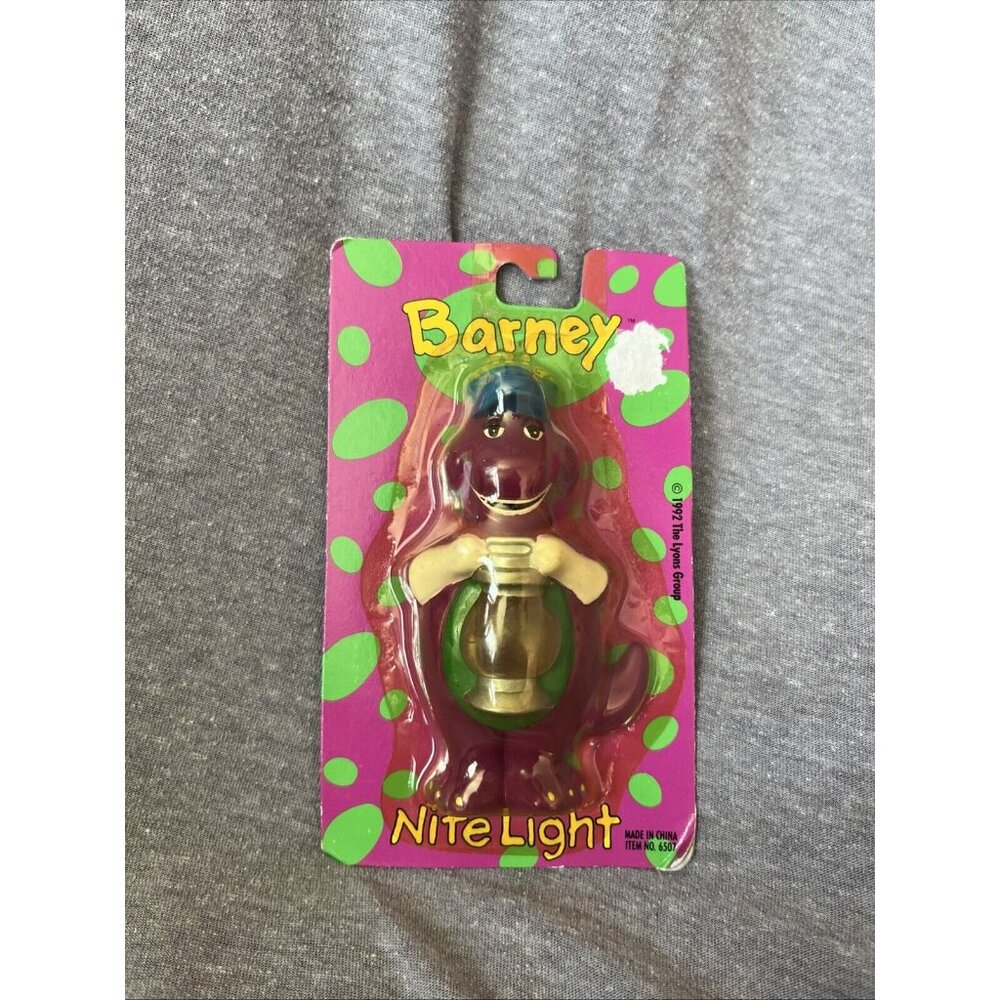 Vintage NEW 1992 Barney the Dinosaur Night Nite Light NOS Train Conductor Lanter